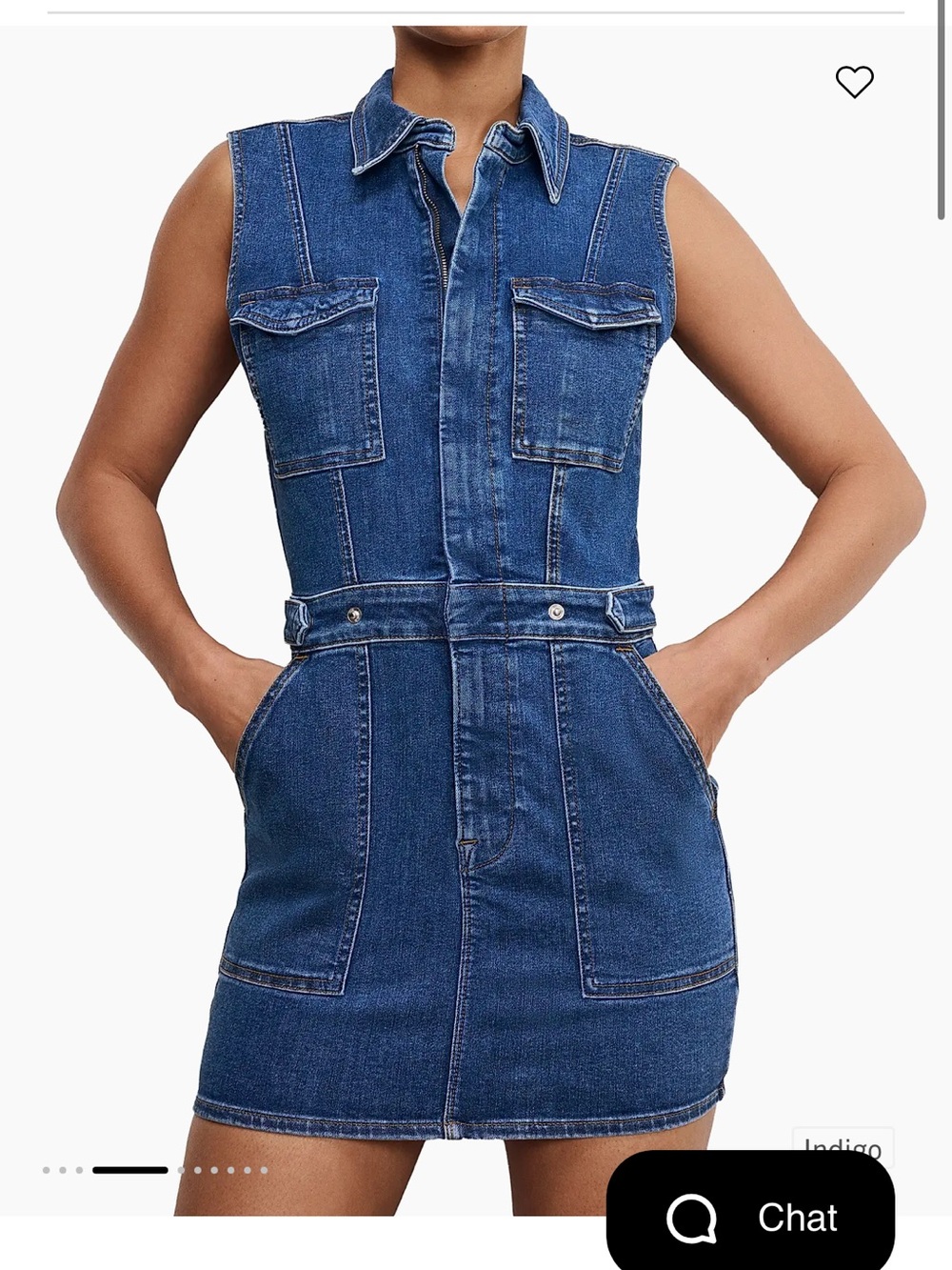 Good American Indigo Sleeveless Denim Mini Dress